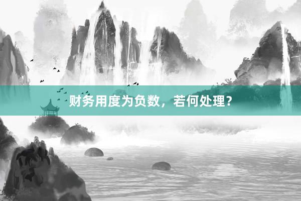 财务用度为负数，若何处理？